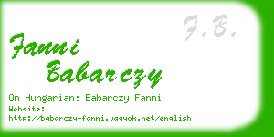 fanni babarczy business card